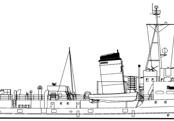 Корабль DKM Seeigel M-188 M-Boot [Patrol Boat] - чертежи, габариты, рисунки